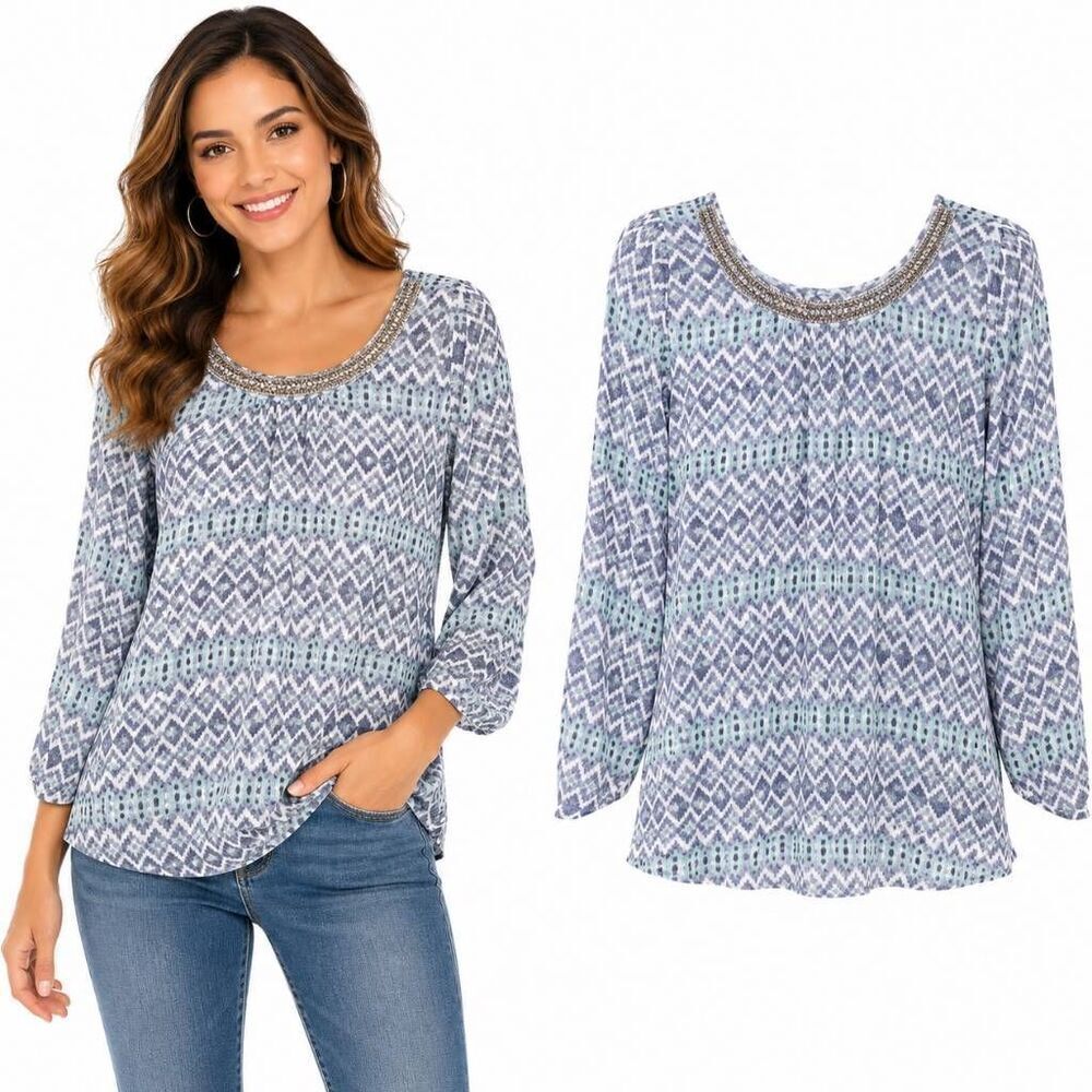 Maurices Sheer Embellished Blouse L
